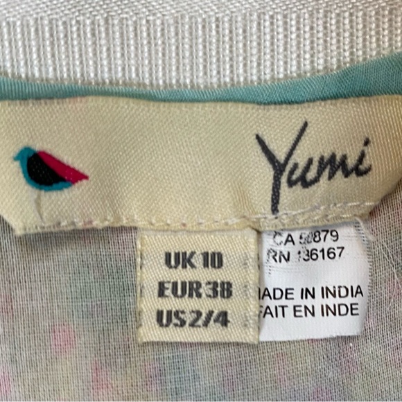 Yumi Sz 2/4 Beautiful Multicolor Mosaic Print Sun Dress Lined Zipper Adj strap - Picture 3 of 16